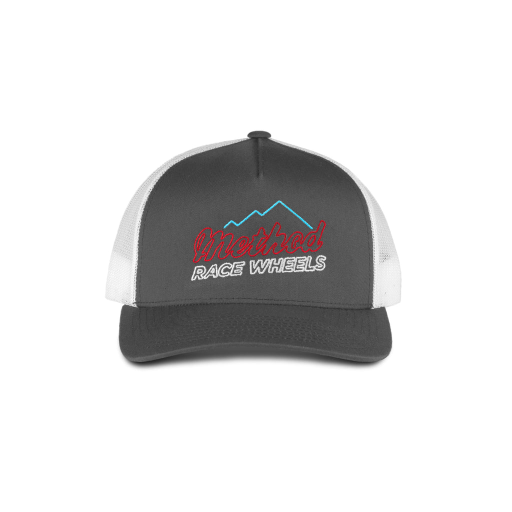 Method Neon Mountain Curvebill Trucker Hat | Snapback | Charcoal/White ...
