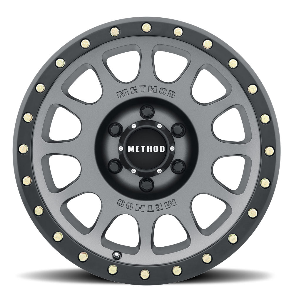 305 | NV | Titanium - Matte Black Lip – MR30568060800 – Method Race Wheels